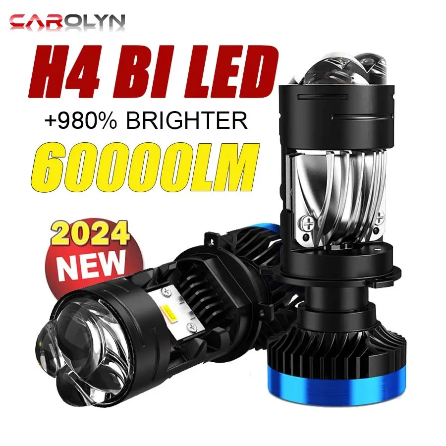 

carolyn Car H4LED headlights with integrated high and low beams, light bulb with lens, ultra bright spotlight, 55W100W dual lens