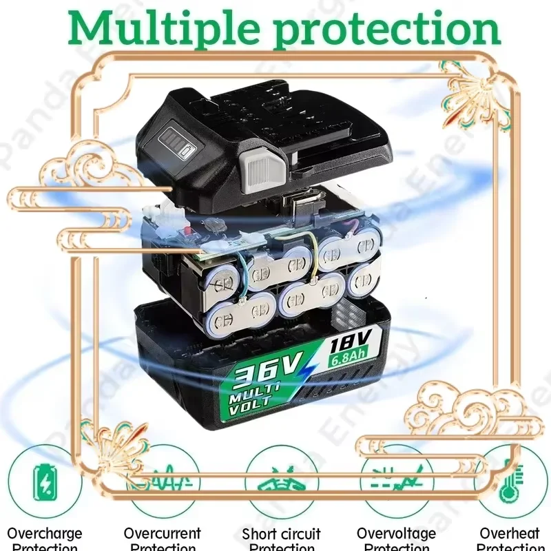 Save Big! 18V/36V 6800mAh HiKOKI Battery BSL1830 BSL1850 BSL1860 BCL1815 EBM1830