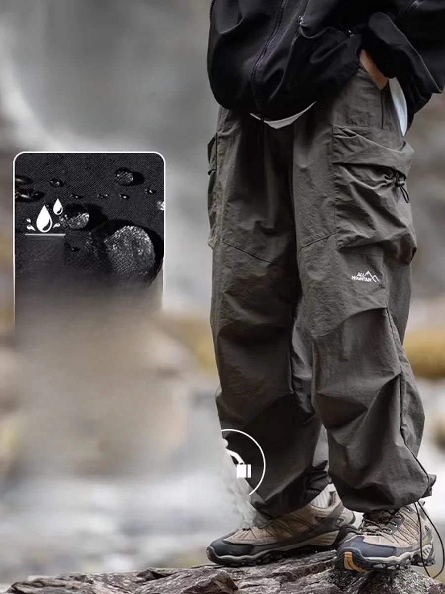 

Мужские брюки American Sle Folded Workwear для осени, большие размеры, для альпинизма и походов, быстросохнущие, широкие штанины, для горного туризма.