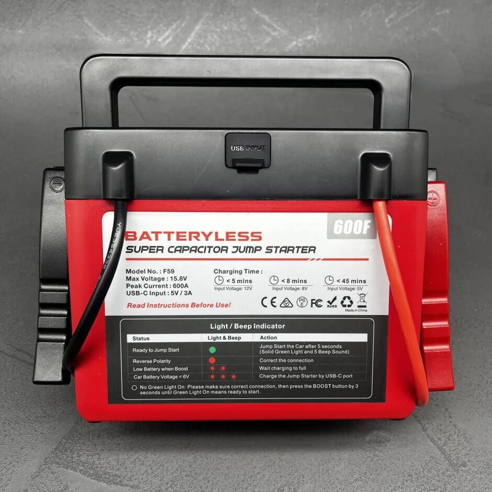 Emergency Tool Kit Ultracapacitor Batteryless Super Capacitor Jump Starter Portable
