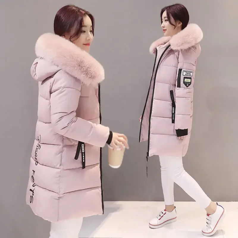 Duck Down Women\'s Jacket Parka Long Padding Female Coats Overcoat Thick Quilted Padded Pink Korean Reviews Many Clothes Elegant