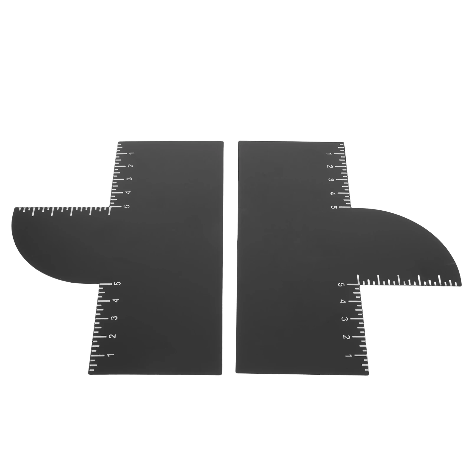 

2pcs Hairline Shaping Barber Precision Tool With Measurement Indicators Reusable Plastic Beard Stencil For Edge Design Grooming