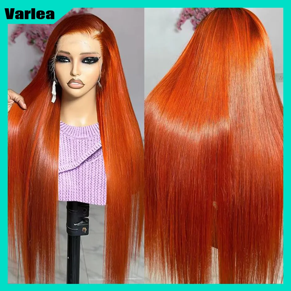 Varlea Brazilian Hair 350 Orange Ginger Human Hair Wig Colored Human Hair Wigs 13x6 Hd Lace Frontal Wig Straight 13x4 Lace Front