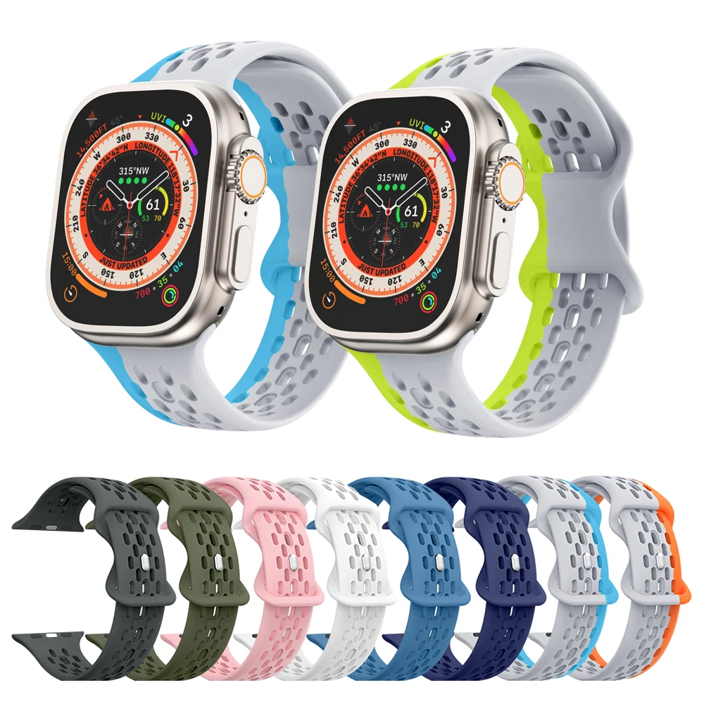 

Bracelet for Apple Watch Band 49mm 41mm Man Silicone Band Kit Women Army Green Girls Sport Strap for Apple Watch Ultra Ultra2