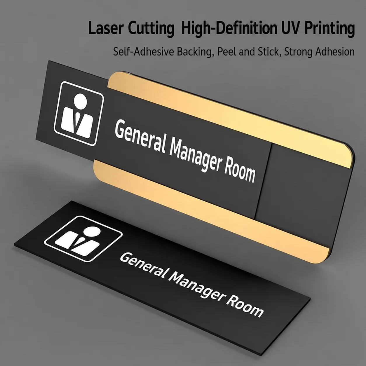 Personalized Custom Text Logo Acrylic Office Door Sign, Custom General Manager's Office Meeting Room Sign, High-End Pull-Out Replaceable Department Sign