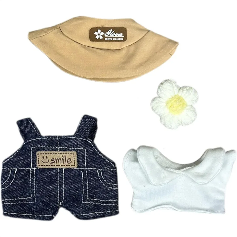 

17 Комплект одежды 15 см без кукольной шляпы, комбинезон для аксессуаров 17 15 см, милая одежда для наряда в стиле (синий цветок)