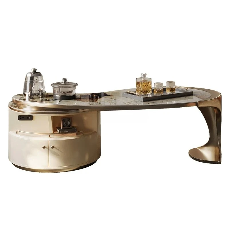 

Многофункциональный раскладной чайный столик из каменной плиты в стиле кунг-фу для дома, современный, простой, для небольшой квартиры