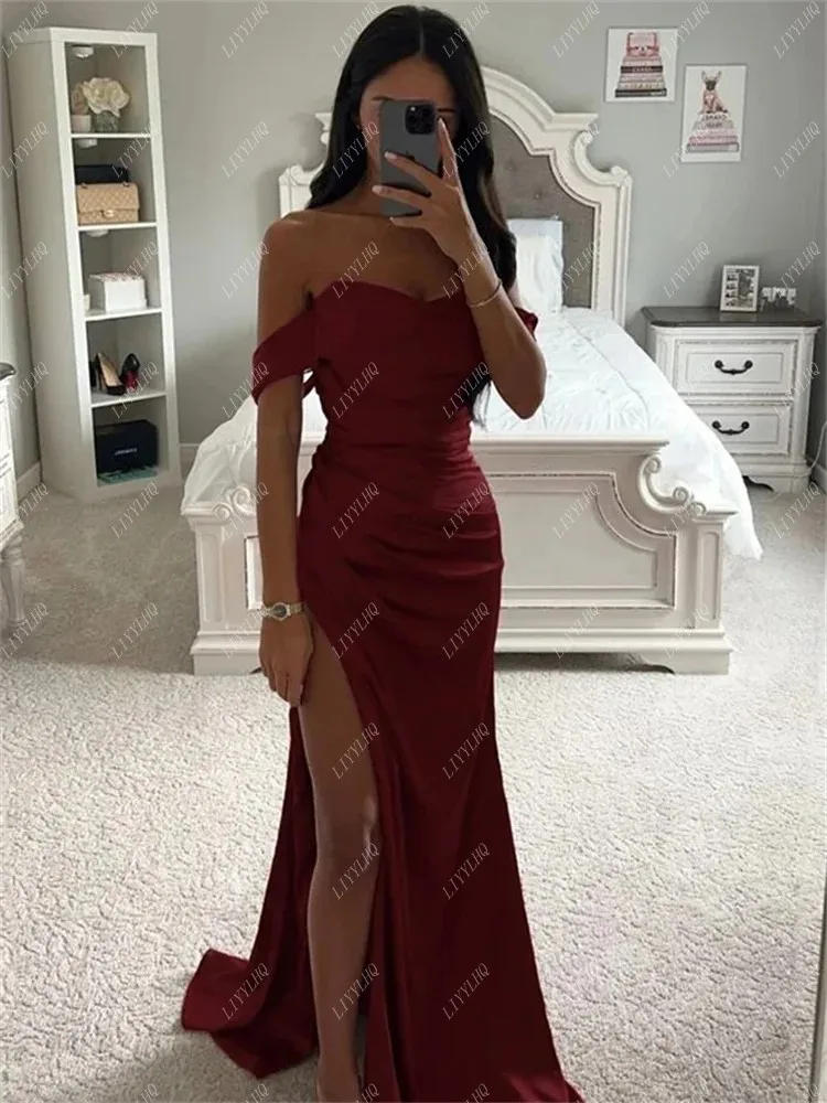 LIYYLHQ in Dubai Mermaid Prom Dresses  Long Green Side Split Floor Length Formal Occasion Evening Party Gowns 2024