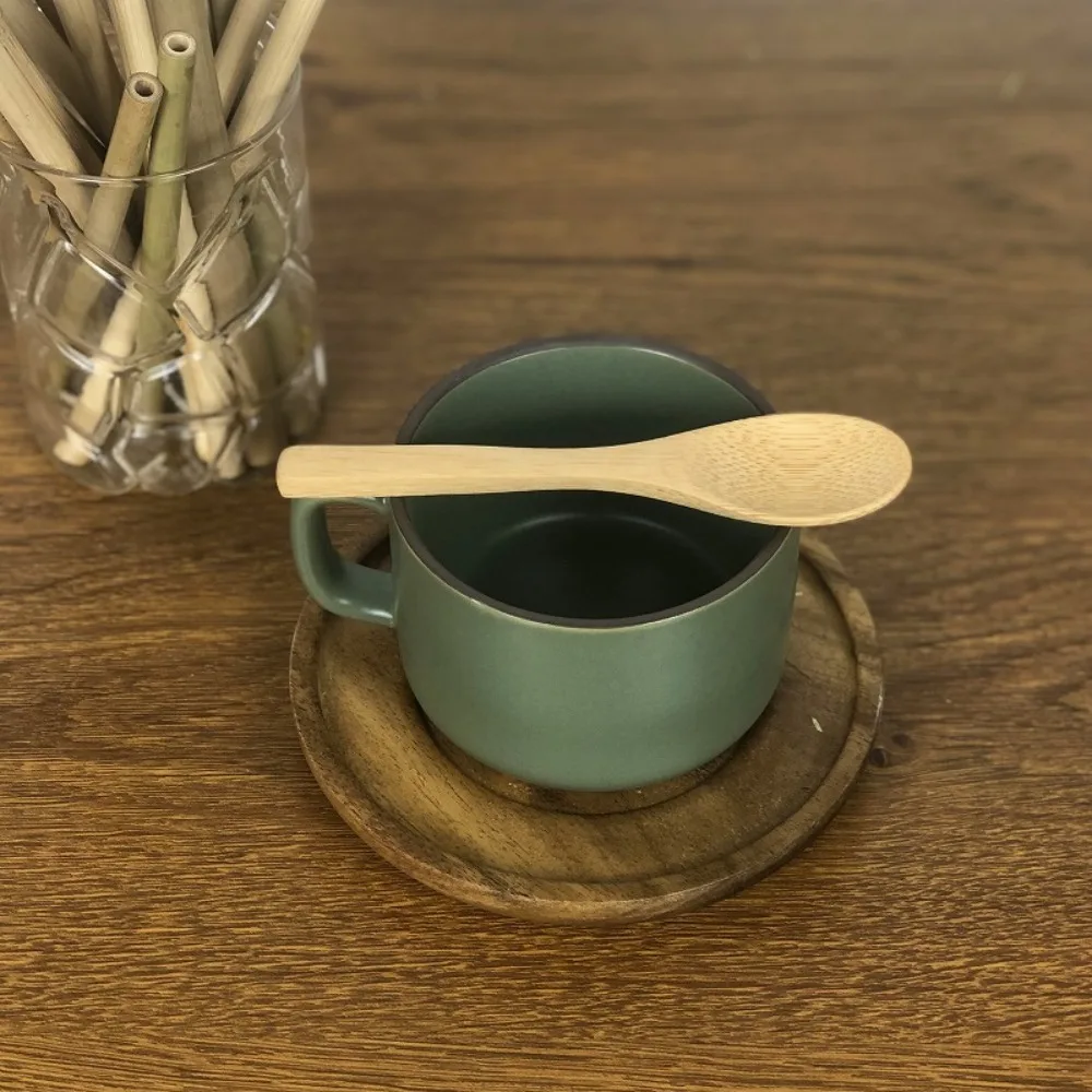 Bamboo Spoon Honey Tea Spoon Bamboo Honey Teaspoon Tableware Condiment Tool For Jam Salt Sugar Ice Cream Kitchen Utensils 1pcs