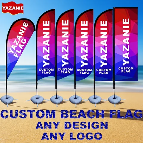 Single or Double Sided Custom Beach Feather Flag Advertising Swooper Teardrop Flag for Outdoor Business and Events Promotion