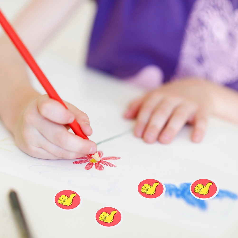 

60 Sheets Reward Stickers Kids Flower Prints Removable Decorative Teacher Supplies Student Chart Red Color