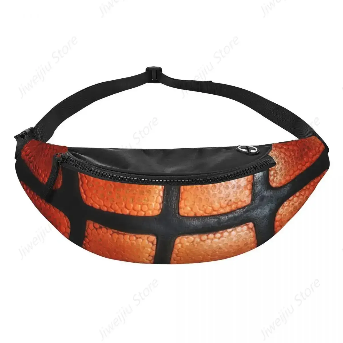 Basketball Leather Art Fanny Pack Women Men Fashion Crossbody Waist Bag for Hiking Phone Money Pouch