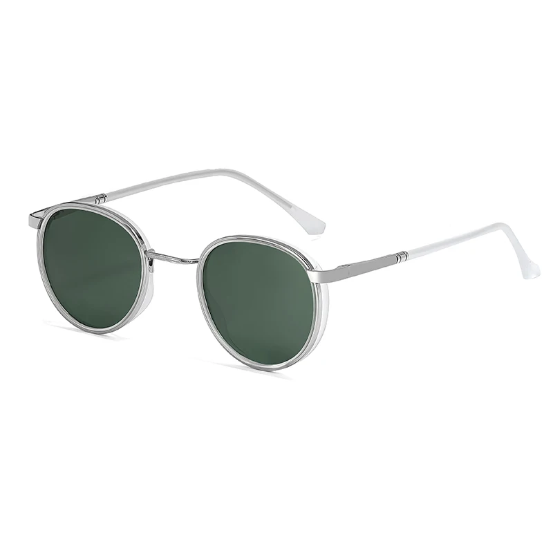 HBK TRetro Punk Herren Polarisierte Sonnenbrille Rundes Design Modische UV400 Unisex Sonnenbrille Reise Party Ideaal für Geschenke – Detail 11