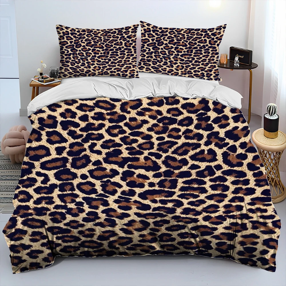 

Wild Leopard Series Comforter Bedding Set,Duvet Cover Bed Set Quilt Cover Pillowcase,King Queen Size Bedding Set for Adult Child