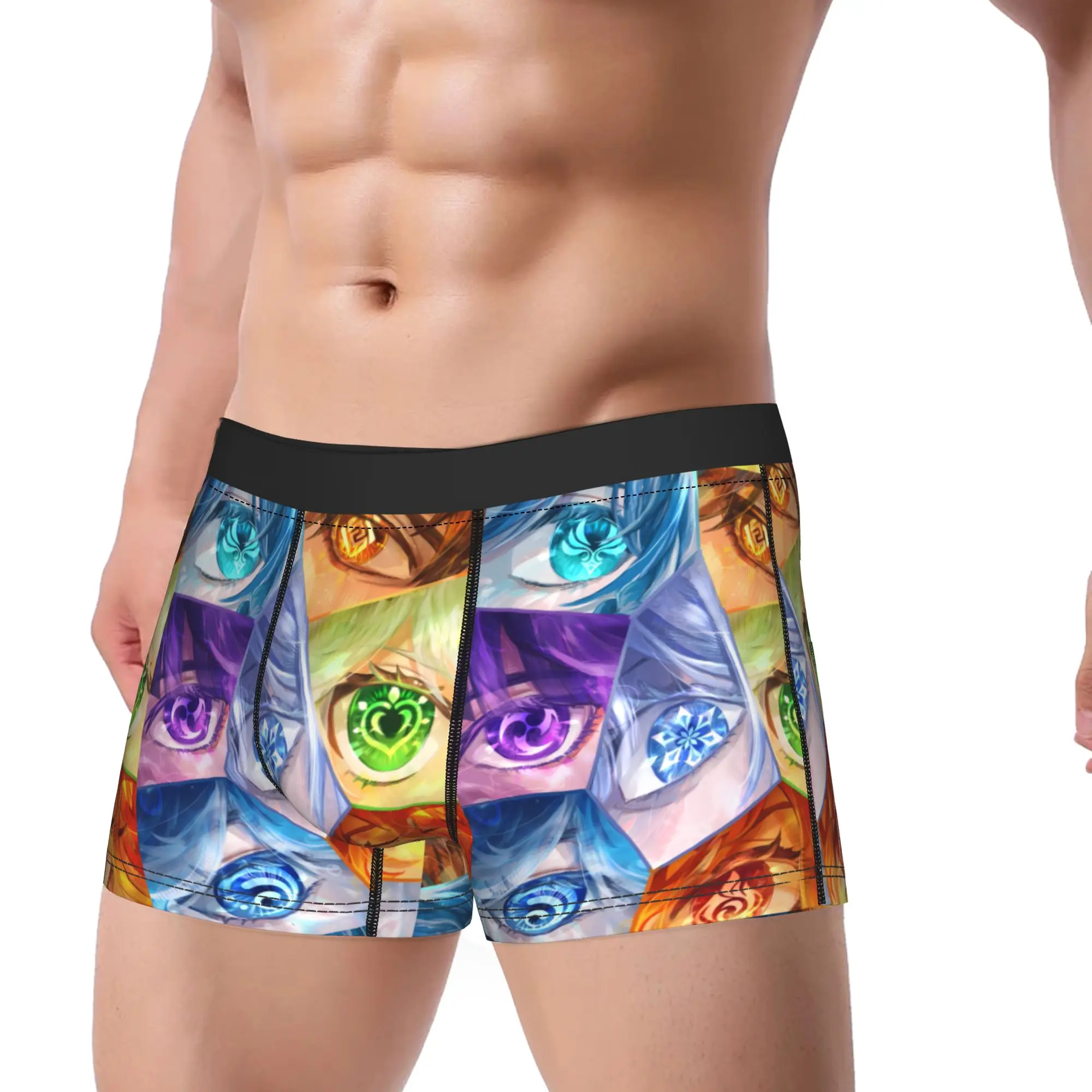 Genshin Impact Game Printed Underwear  Male Panties Design Novelty Boxer Shorts High Quality Boxer Brief Plus Size 2XL