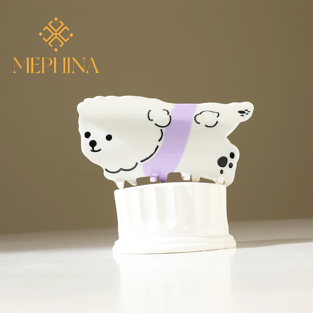 

MEPHINA Animal Series Hair Claw Clips Puppy Hair Claws Luminous Shark Clips Cute Bichons Frises Hair Claws Accessories for Women