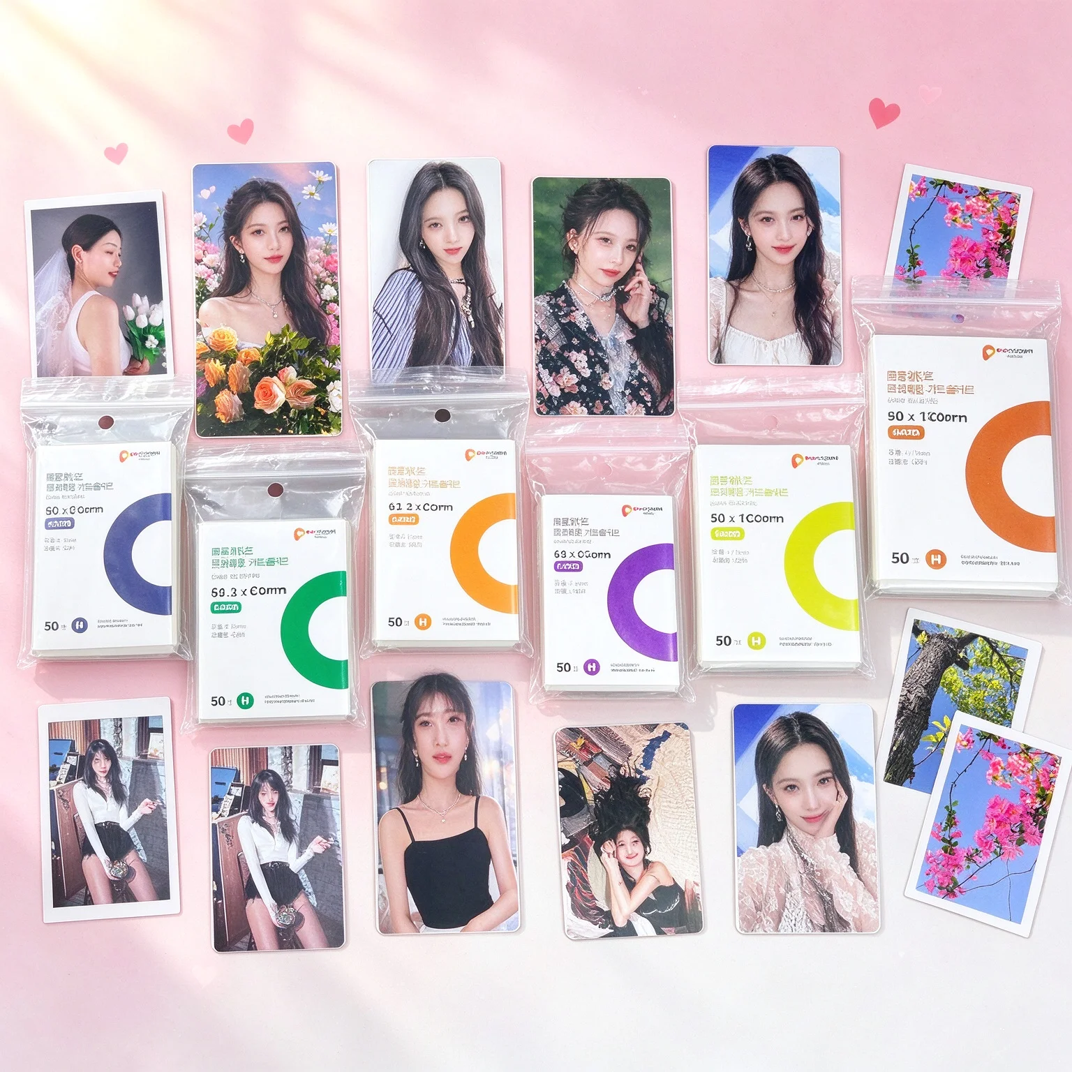 50Pcs 80x120mm Hard Photocard Sleeves Heavy Duty Trading Card Protectors Acid-Free PVC-Free 0.10mm Clear for Large Photocards