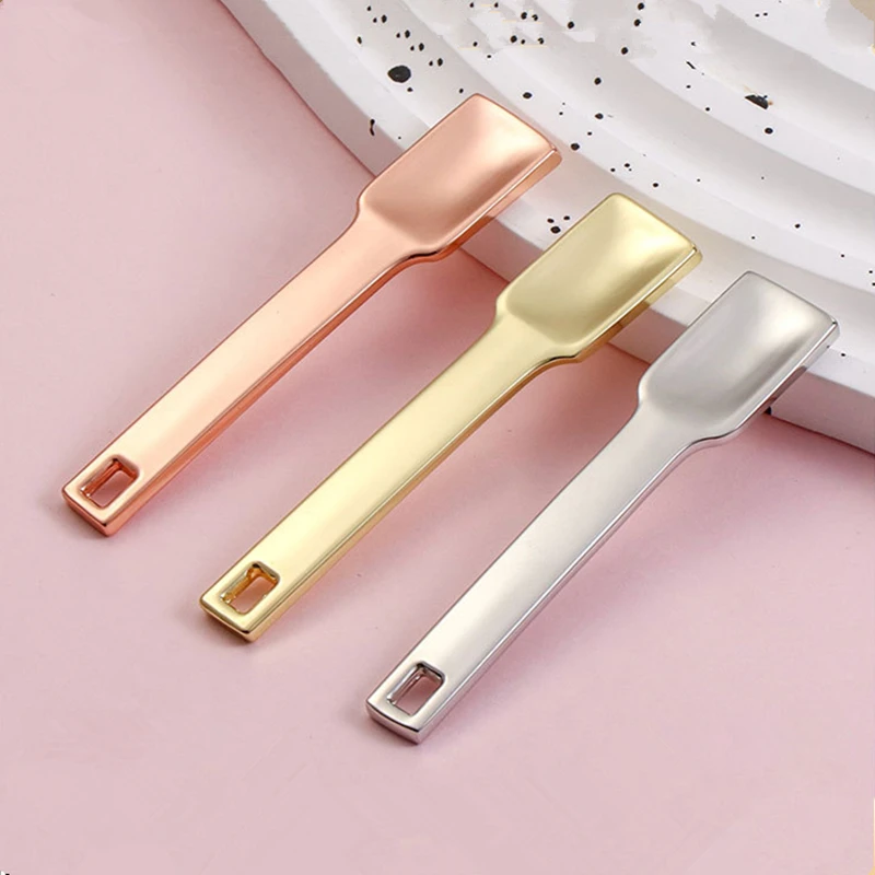 

100Pcs Mini Metal Makeup Spatula Skin Care Cosmetic Spoon Reusable Applicator, Beauty Scoop for Facial Cosmetic for Face