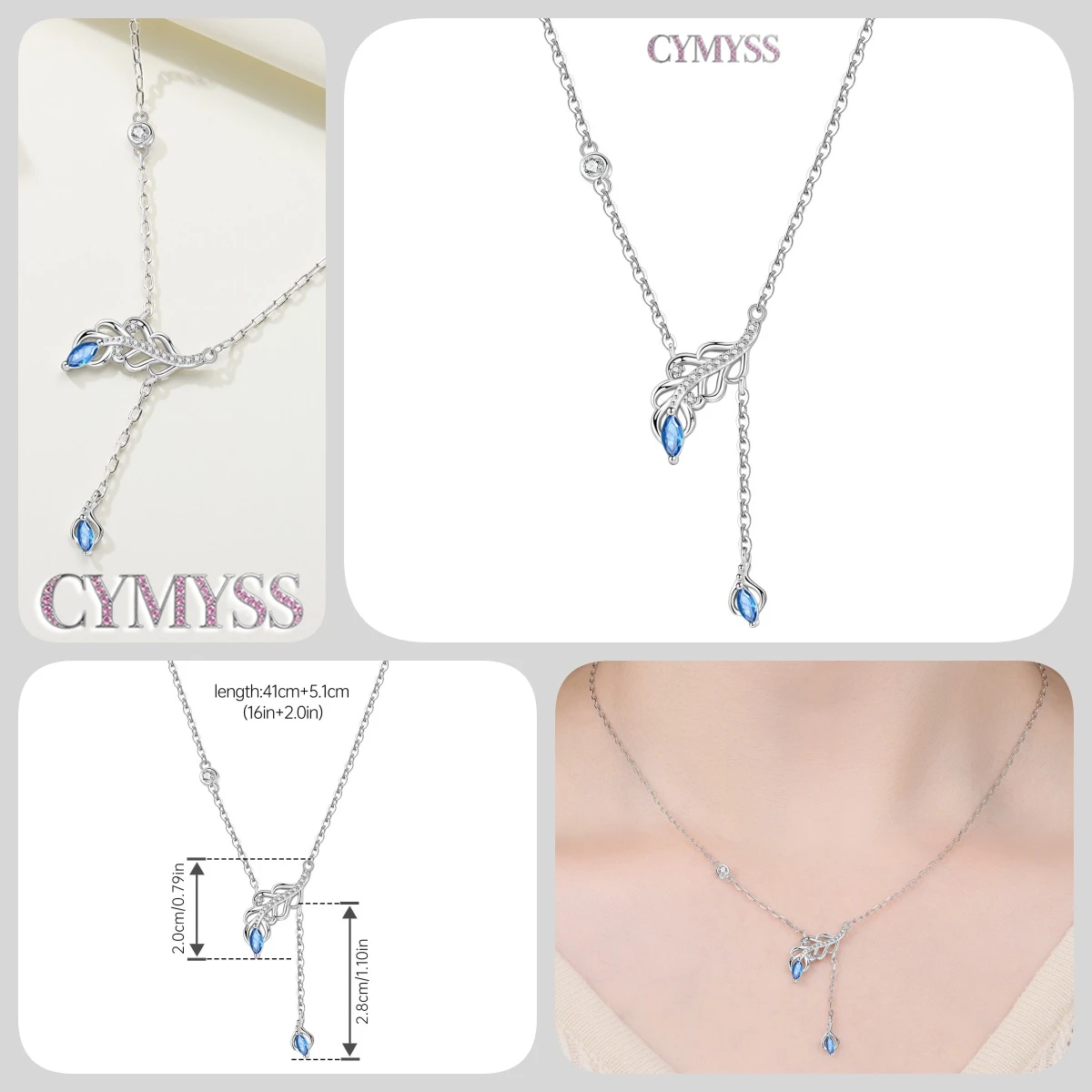 2026 Original 925 Sterling Silber Planeten-Halskette mit Liebesherz und Zirkonia-Einlage, Romantischer Modeschmuck, Partygeschenke für Frauen – Detail 27