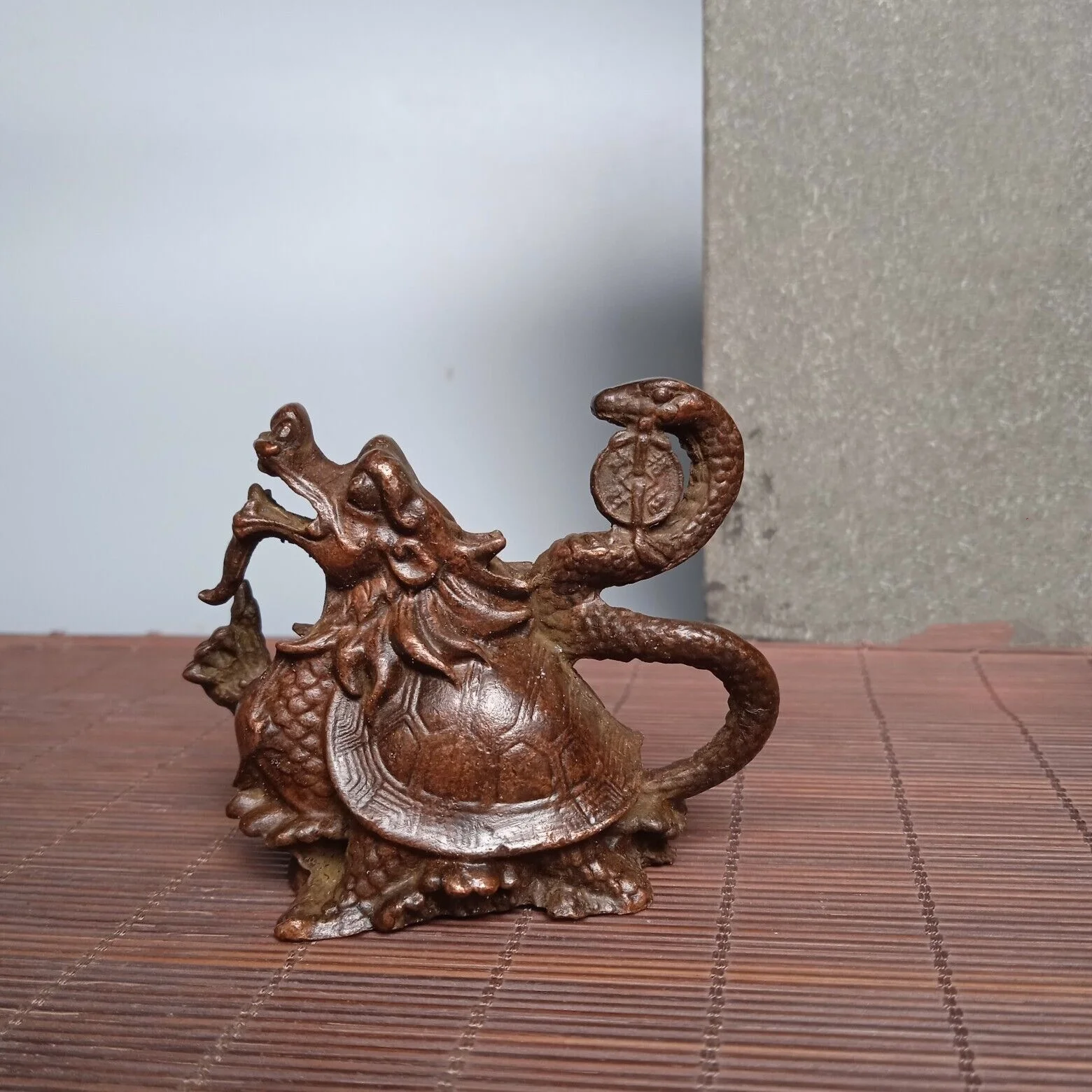 Retro Chinese Antique Four Gods and Animals Xuanwu Statue Collection decoration