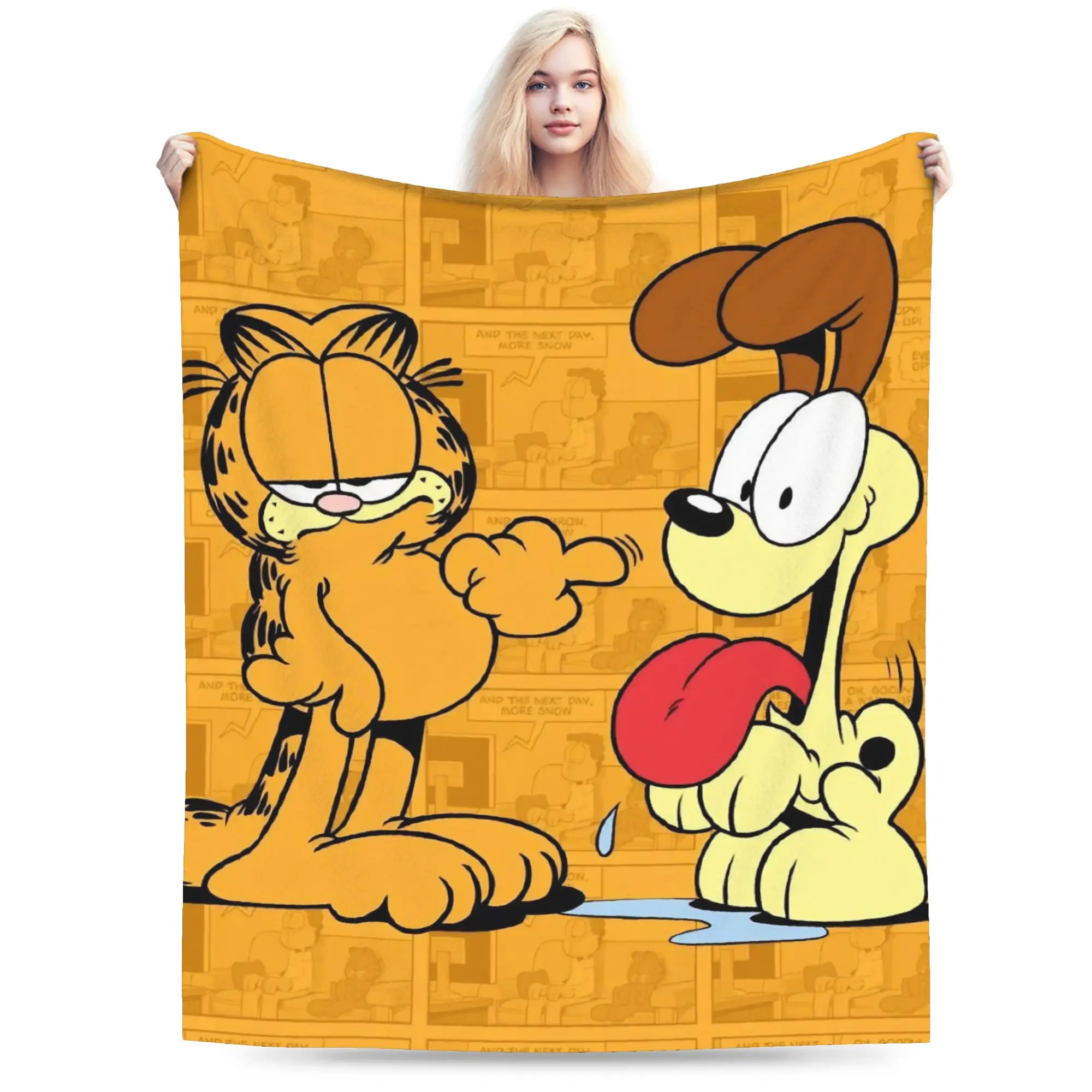 

Cartoon Plush Blankets Boy Girl Garfields Flannel Throw Blanket For Couch Chair Warm Customized Quality Bedspread
