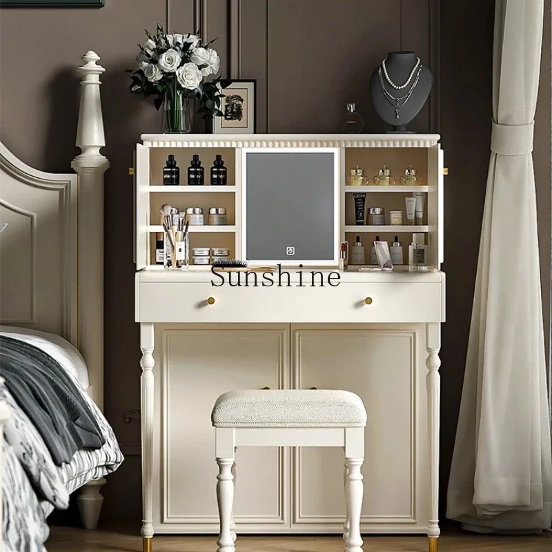 Furniture French retro bedroom Nordic cream style master bedroom piano dressing table  FT