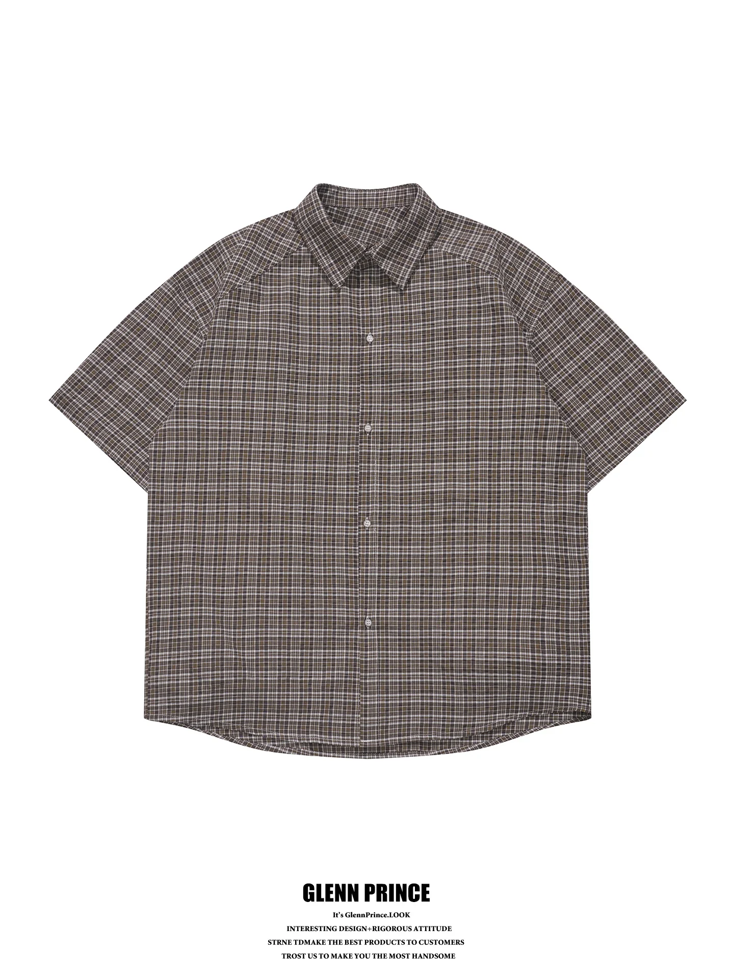 

Loose Fit Men's Plaid Bubble Short Sleeve Shirt Retro Style Summer Casual Polyester Cotton Blend Breathable Open Cardigan