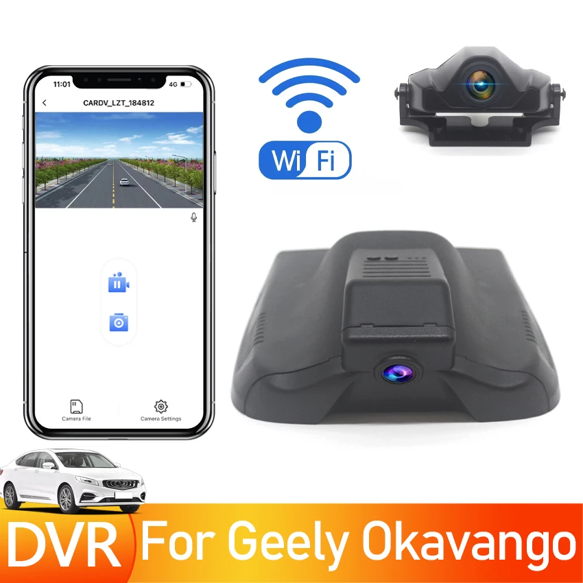 

Видеорегистратор для Geely Okavango Deluxe 2020 2021 2022, 4K, с камерой спереди и сзади, Wi-Fi, 24 часовым мониторингом парковки