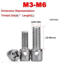 M3M4M5M6 304 Stainless Steel Lead Sealed Electric Meter Box Screw With Hole Cross Bolt