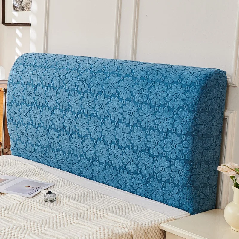 1pcs Full-wrap Headboard Cover Soft Elastic Jacquard Head Cover Nordic Home Decor Solid Color Bed Back Dust Protector Cover
