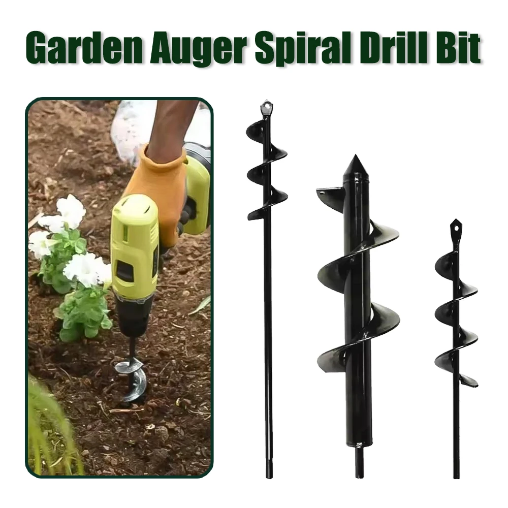 Garden Auger Spiral Drill Bit Hex Shaft Auger High Quality Yard Gardening Bedding Planting Post Hole Digger Ground Auger