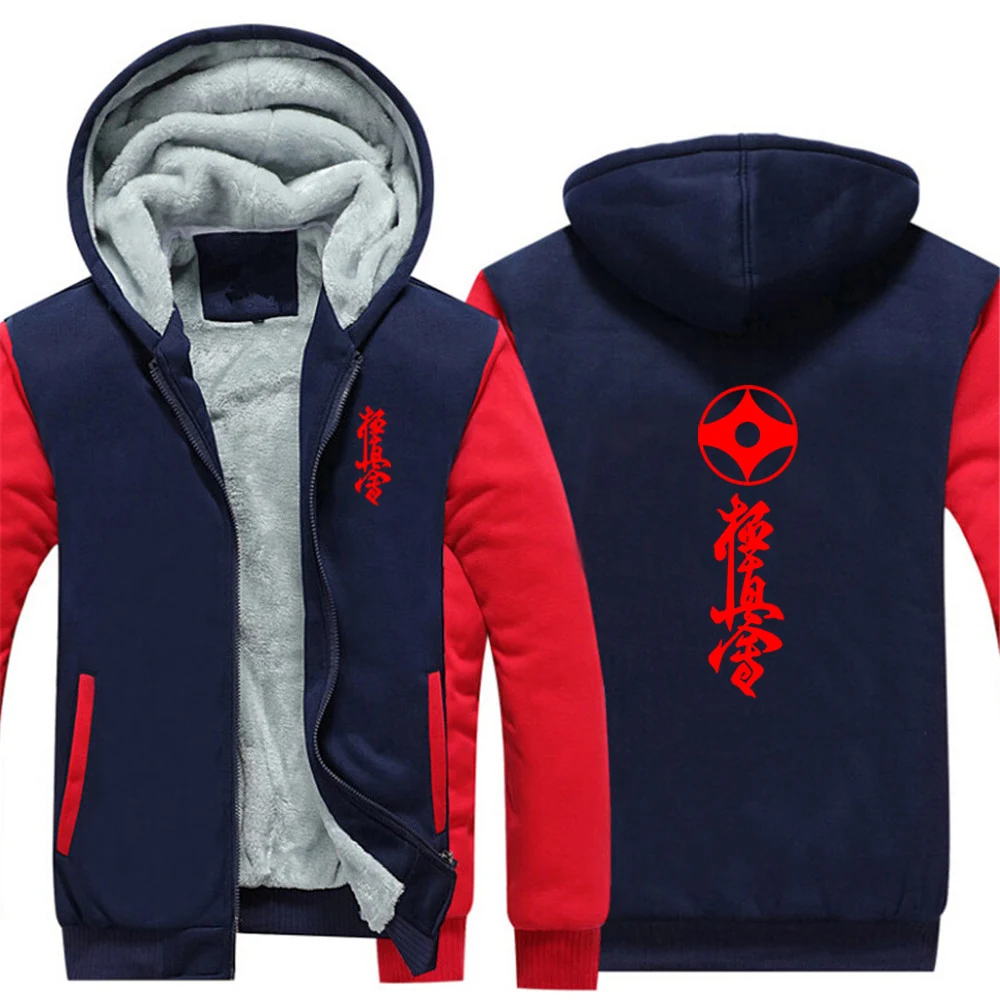 

2025 Popular Jacket Autumn And Winter Leisure Hoodies Man's Kyokushin Karate Masutatsu Oyama Japan Logo Print Fleece Warm Coat