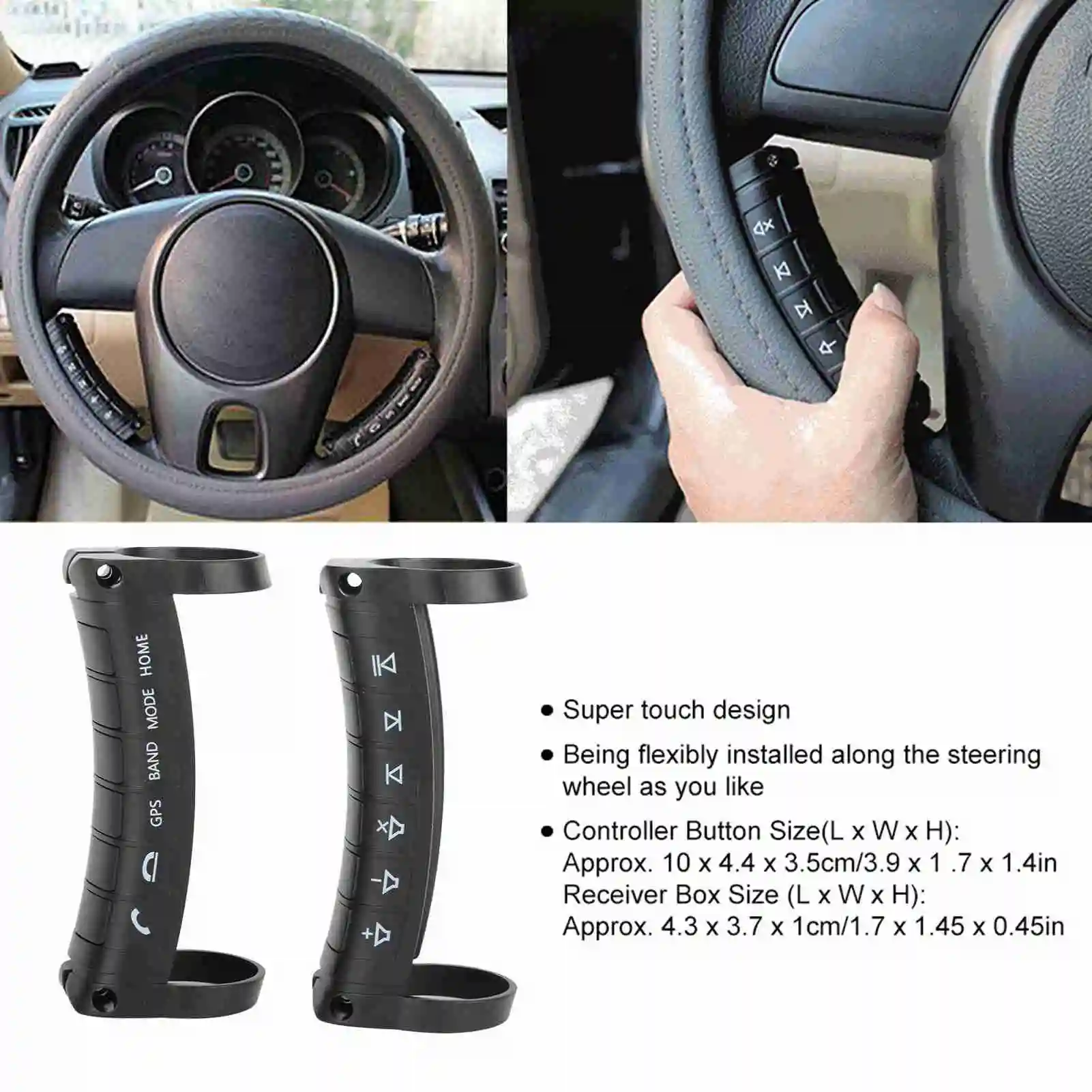 Universal Car Steering Wheel Remote Control Wireless DVD Navigation Buttons Controller Compatible with A Variety Of Automotive