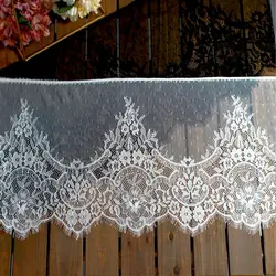 3Meter/Lot 30cm Width Black White Eyelashes Lace Trim Fabric Flower DIY Craft Wedding Dress Clothing Bra lace material Handmade