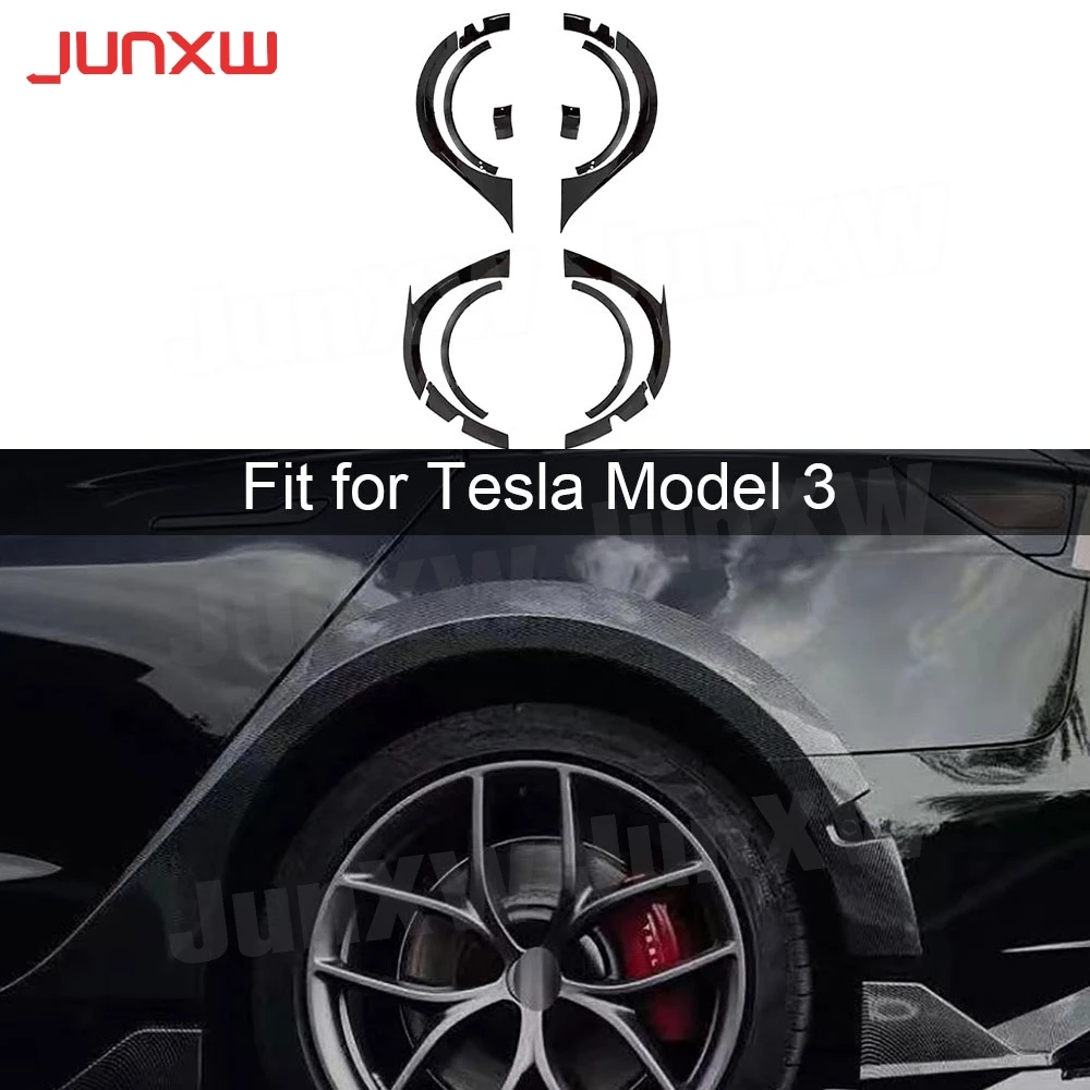 

ABS Car Side Wide Wheel Eyebrows Body Kits Accessories for Tesla Model 3 2019+ Fender Eyebrows Mudguard