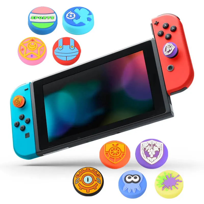 2pc Cartoon Thumb Stick Grip Cap per Nintendo Switch Oled NS Lite JoyCon Controller Joystick Cover Protector custodia morbida in Silicone