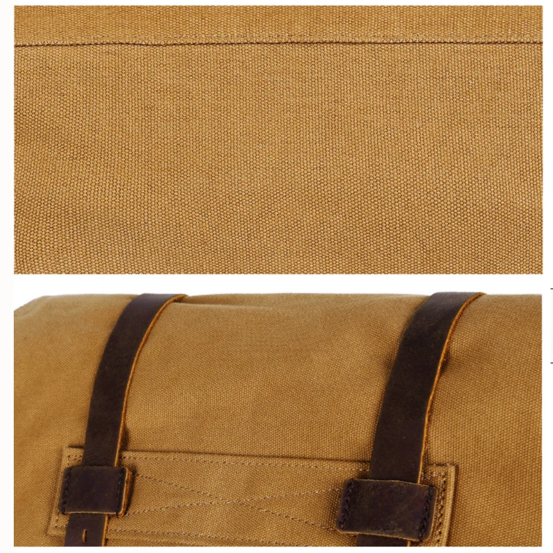 Men's retro messenger bag high-end sense shoulder bag fashion large capacity solid color crossbody bag casual travel canvas bag