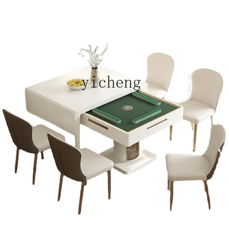 

Zf Stone Plate Dining Table Mahjong Table Collapsible Dining Table Modern Simple Home