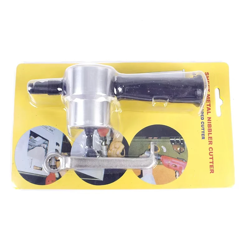 Metal Sheet Cutter Double Head Iron Nibbler Cutting Power Tools Electric Drill Attachment Accessories Car Plate Punch Scissors