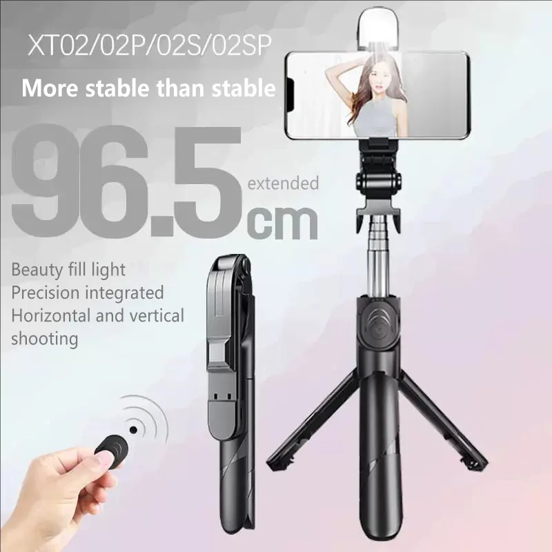 Tripé portátil para selfie com bluetooth, mini tripé portátil para viagem, ferramenta telescópica giratória para celular, suporte universal para fotografia