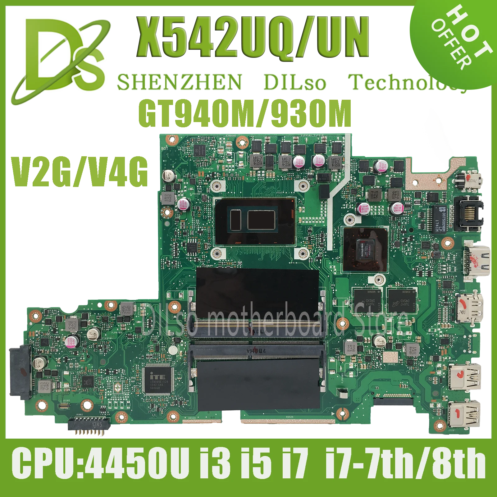 

KEFU X542UN Mainboard For Asus X542UR X542UQ X542UF X542URR A580U X542UNT X542UQR FL8000U Laptop Motherboad I3 I5 I7/7th 8th