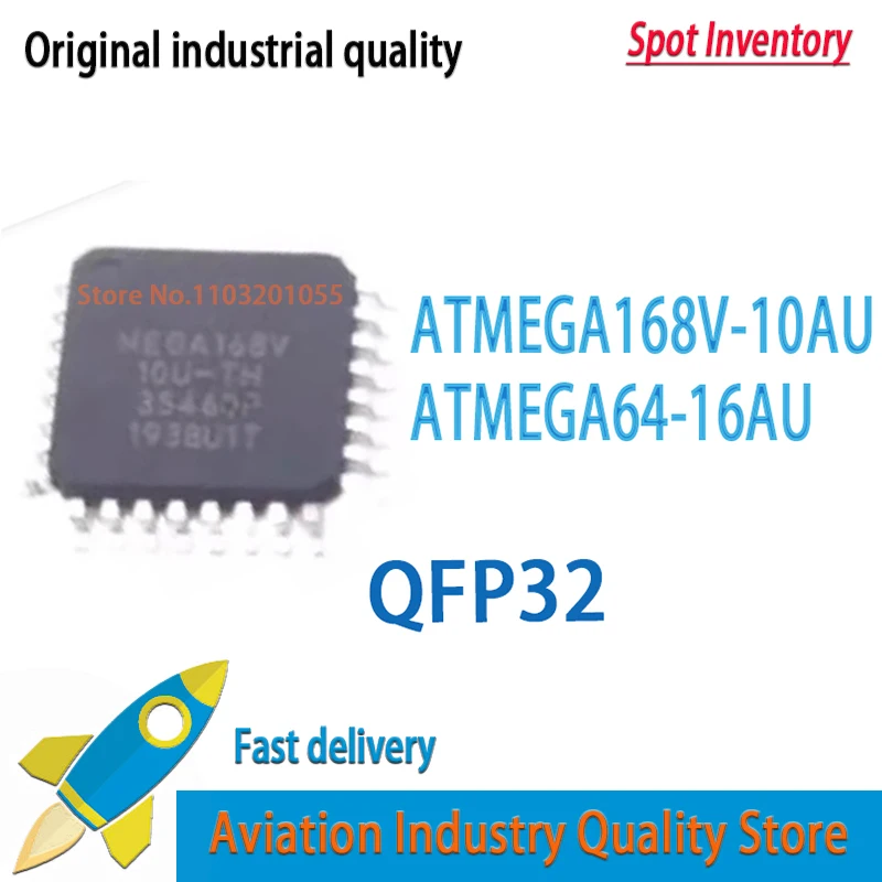 5PCS Chip ATMEGA168V-10AU ATMEGA168V TQFP-32 ATMEGA64-16AU ATMEGA64 TQFP-64	  NEW and Original in Stock