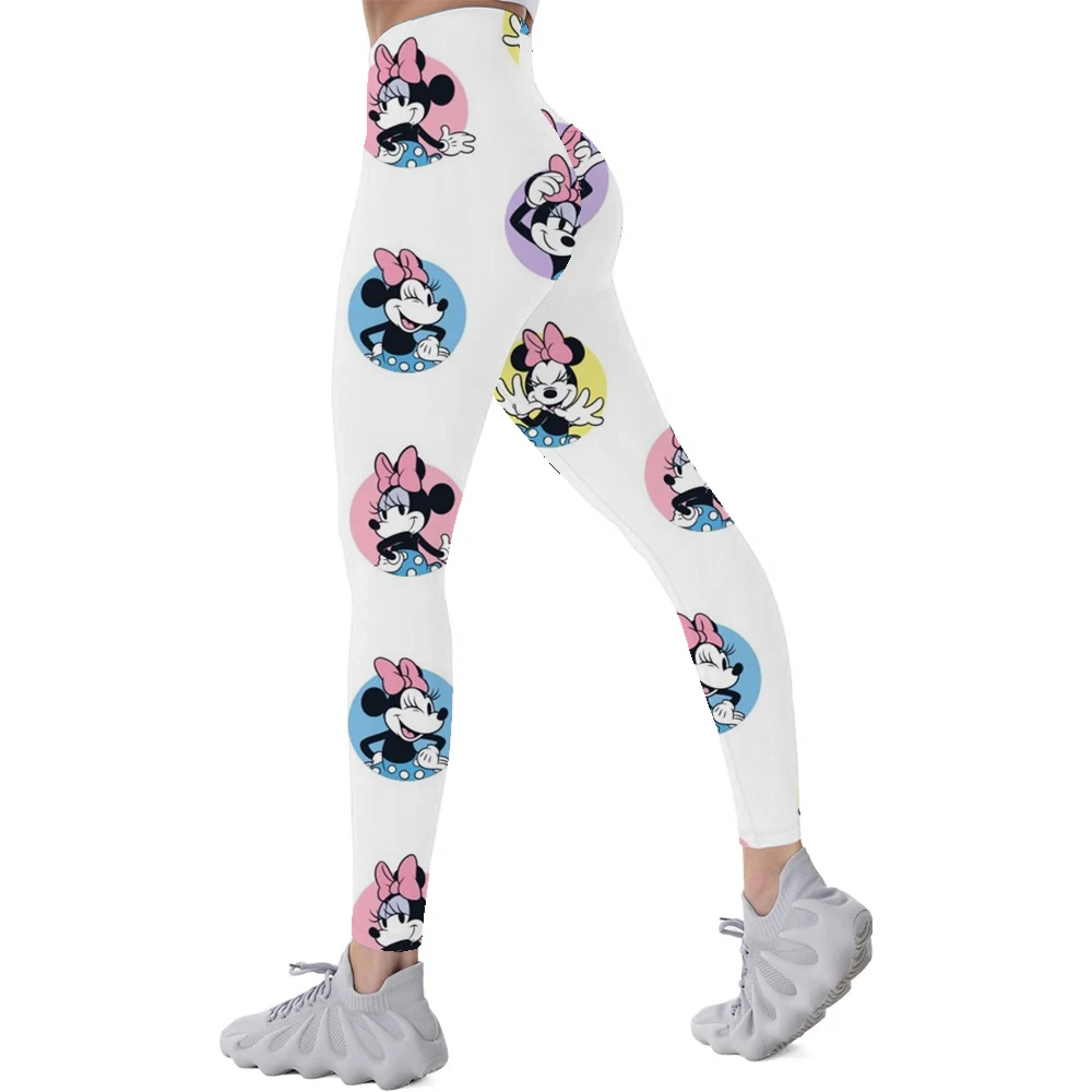 3D 인쇄 레깅스 푸시 업 레깅스 스포츠 여성 피트니스 러닝 바지 만화 미키 마우스 인쇄 스타일 소녀 레깅스 ﻿