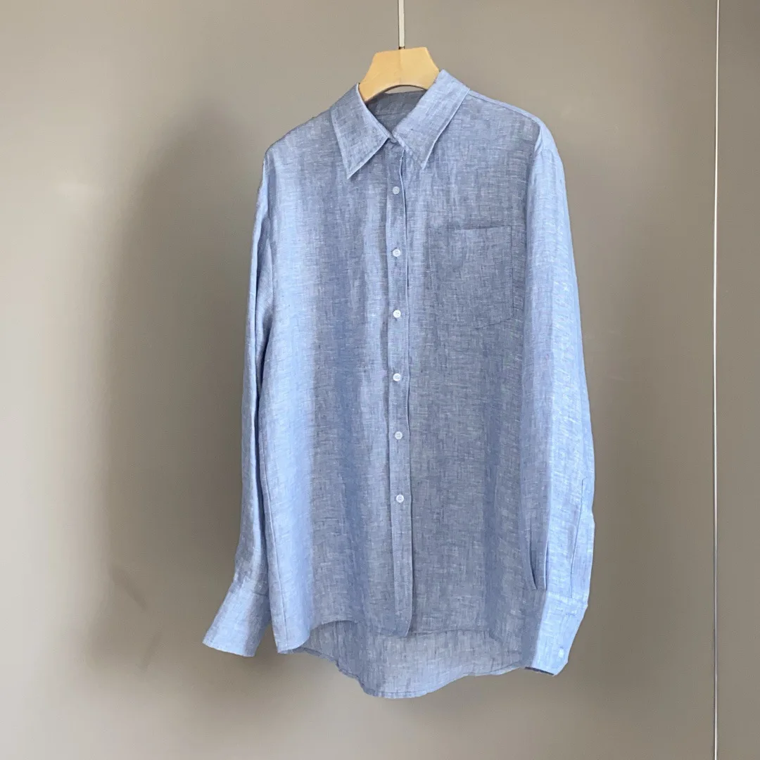 

2025 Spring And Summer New Linen Lapel Fashion Long Sleeve Knitted Tops Casual All-Match Drawstring Shorts