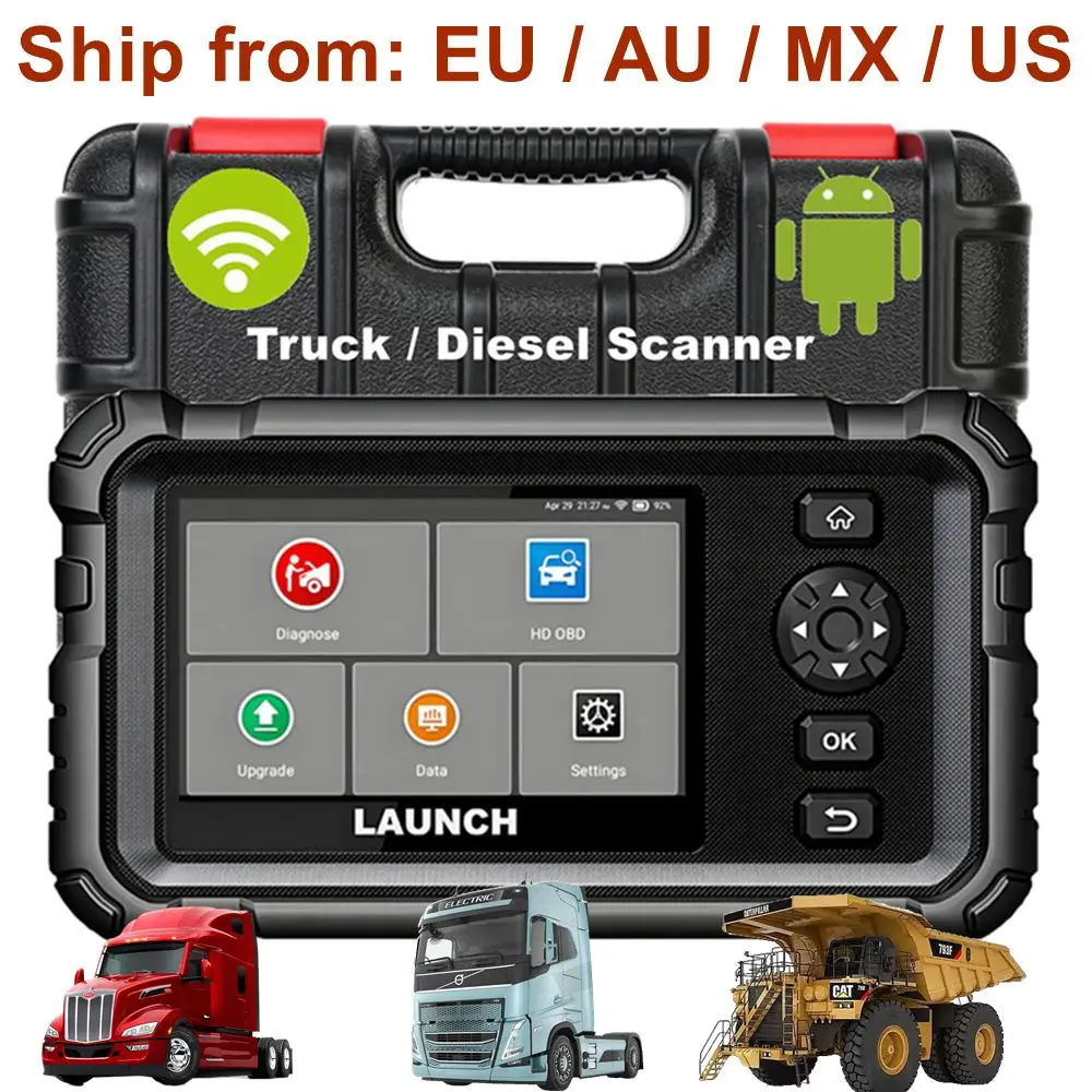 LAUNCH CRP129 HD Heavy Duty Truck Diagnostic Scanner Creader Elite, Oil Reset. DPF Regen. Injector Coding, Full System Code Read