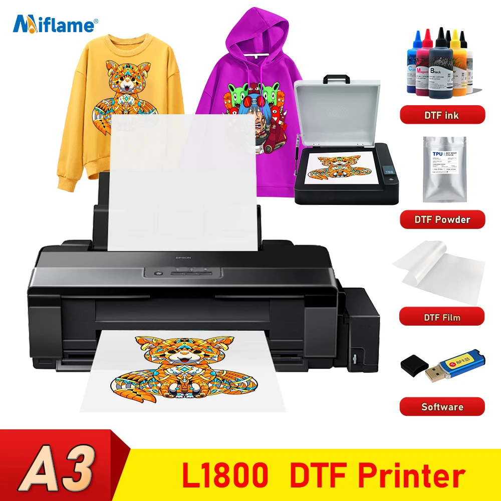 

DTF Printer For Epson L1800 impresora dtf Directly to Film Transfer Printer T shirt Printing Machine For Fabric A3 DTF Printer