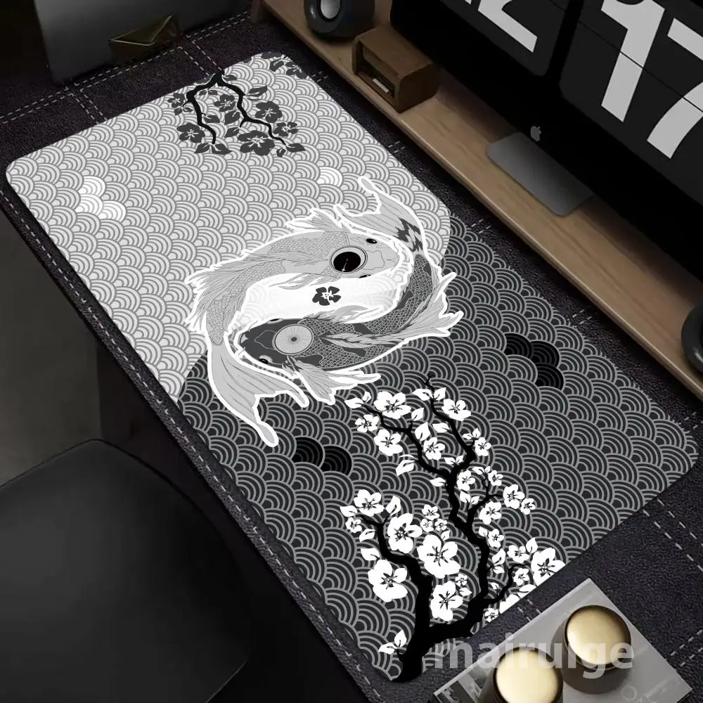 

Large Gaming Mouse Pad Sakura Carps Computer Office Game Table Mat XXL Rubber Anti-slip Stitch Edge Keyboard Mats Long Desk Pads
