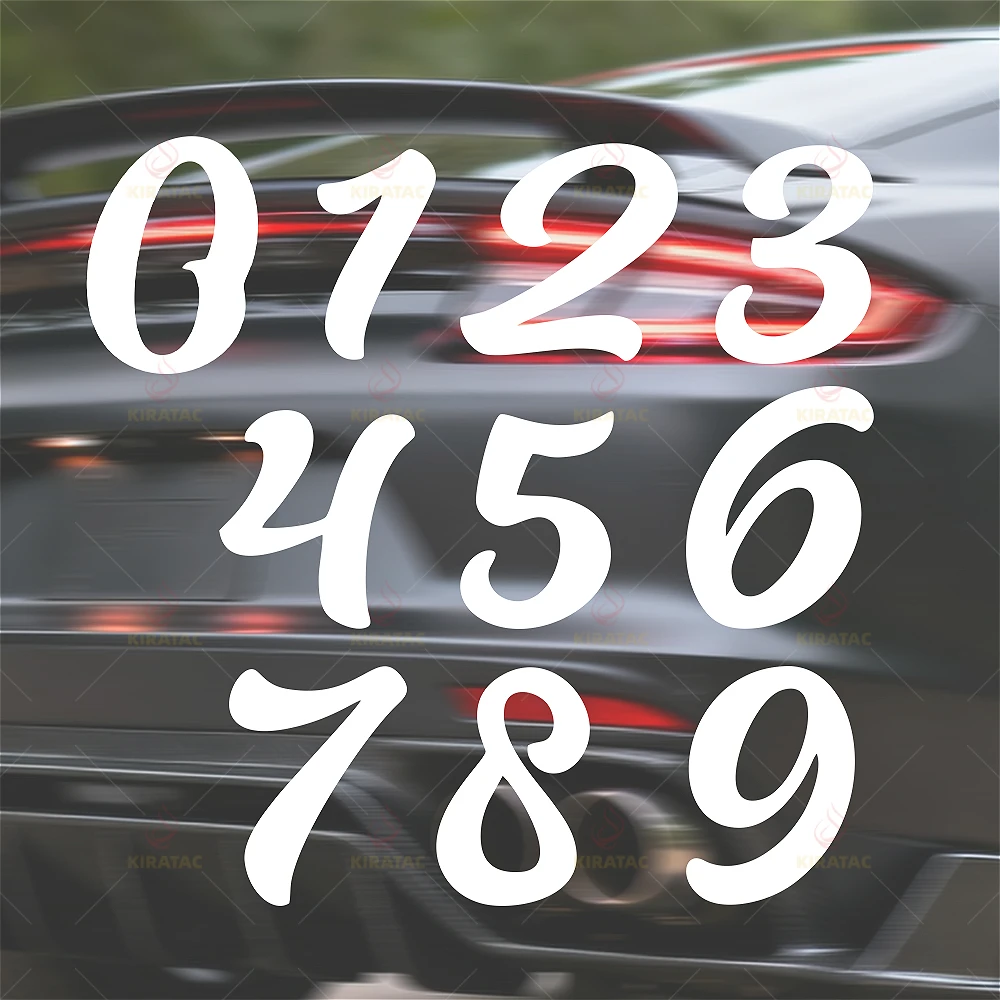 

1 шт., автомобильные наклейки с белым номером, водонепроницаемые для авто, багажник, окно, передний мотоцикл, обтекатель топливного бака, шлем, скутер, виниловые наклейки