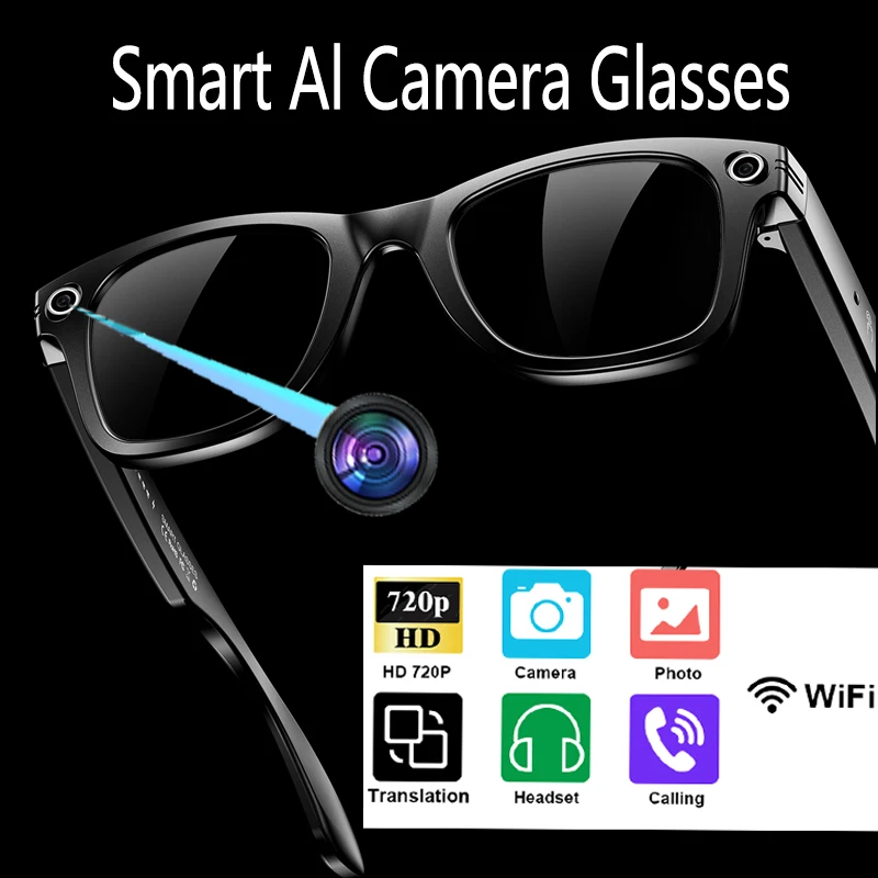 

W600 Smart Audio Glasses Color-Change Lenses Wireless Bluetooth Glasses Anti-blue Light Ai Voice Assistant Camera Music Control