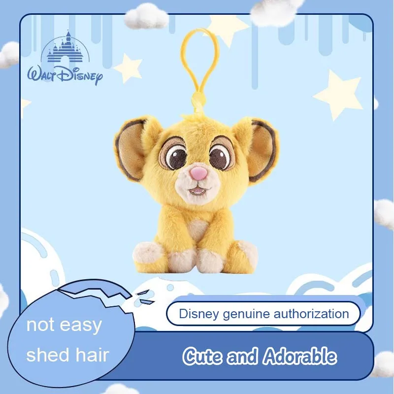 11cm Disney The Lion King Simba Plush Keychain Cute Cartoon Lion Bag Charm Soft Stuffed Animal Keyring Gift for Fans Kids